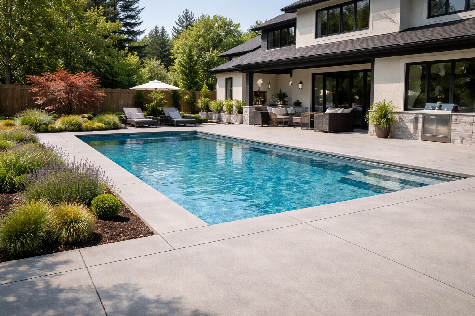concrete pool deck Livermore CA residential swimming pool deck installation